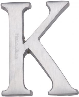 Click Here To Enlarge This Photo Of C1565 2 K-SC Heritage Brass Alphabet K Pin Fix 51mm (2") Satin Chrome Finish