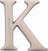 C1565 2 K-SN Heritage Brass Alphabet K Pin Fix 51mm (2") Satin Nickel Finish
