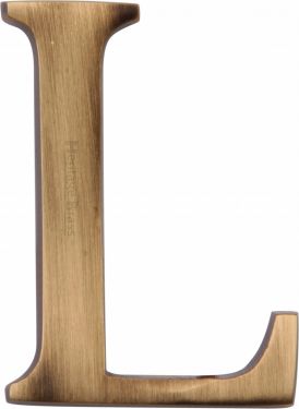 Click Here To Enlarge This Photo Of C1565 2 L-AT Heritage Brass Alphabet L Pin Fix 51mm (2") Antique Brass Finish