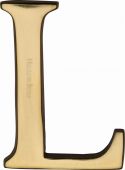 C1565 2 L-PB Heritage Brass Alphabet L Pin Fix 51mm (2") Polished Brass Finish
