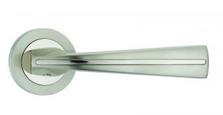Fortessa - FDEMON-SNNP - Monaco Lever on a Rose Satin Nickel/Polished Nickel Finish