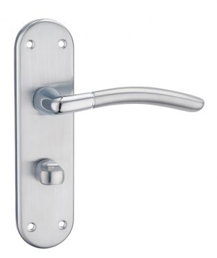 Click Here To Enlarge This Photo Of Fortessa - FBATHAMA-SPC - Amalfi Bathroom Lever on Backplate Satin/Polished Chrome Finish
