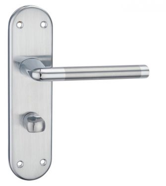 Click Here To Enlarge This Photo Of Fortessa - FBATHFOK-SPC - Foko Bathroom Lever on Backplate Satin/Polished Chrome Finish