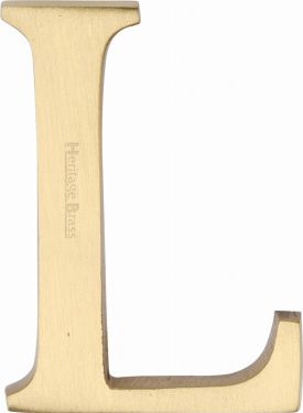 Click Here To Enlarge This Photo Of C1565 2 L-SB Heritage Brass Alphabet L Pin Fix 51mm (2") Satin Brass Finish