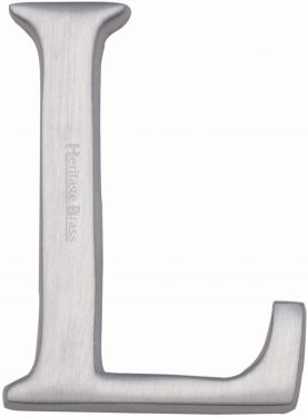Click Here To Enlarge This Photo Of C1565 2 L-SC Heritage Brass Alphabet L Pin Fix 51mm (2") Satin Chrome Finish