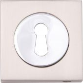 Fortessa - FSESC-SPC - Square Keyhole Escutcheon Satin/Polished Chrome Finish
