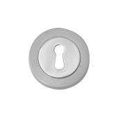 Fortessa - FESC-SNNP - Round Keyhole Escutcheon Satin Nickel/Polished Nickel Finish