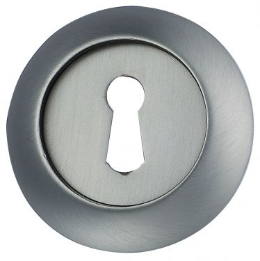 Click Here To Enlarge This Photo Of Fortessa - FRESC-SN - Round Raised Keyhole Escutcheon Satin Nickel Finish
