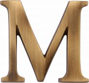 C1565 2 M-AT Heritage Brass Alphabet M Pin Fix 51mm (2") Antique Brass Finish