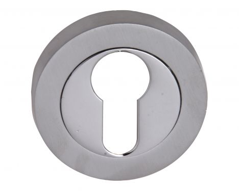 Click Here To Enlarge This Photo Of Fortessa - FEESC-SPC - Round Euro-Profile Escutcheon Satin/Polished Chrome Finish