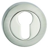 Fortessa - FEESC-SNNP - Round Euro-Profile Escutcheon Satin Nickel/Polished Nickel Finish