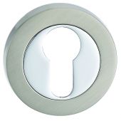 Fortessa - FEESC-SNCP - Round Euro-Profile Escutcheon Satin Nickel/Polished Chrome Finish