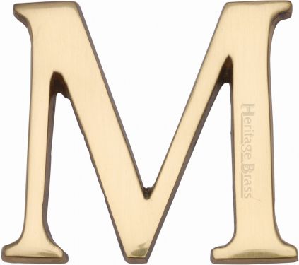 Click Here To Enlarge This Photo Of C1565 2 M-PB Heritage Brass Alphabet M Pin Fix 51mm (2") Polished Brass Finish