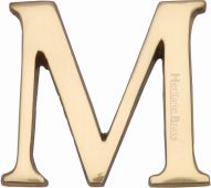 C1565 2 M-PB Heritage Brass Alphabet M Pin Fix 51mm (2") Polished Brass Finish