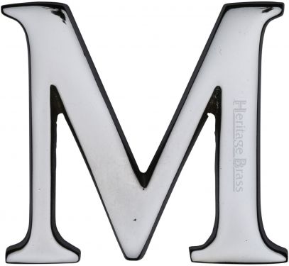 Click Here To Enlarge This Photo Of C1565 2 M-PC Heritage Brass Alphabet M Pin Fix 51mm (2") Polished Chrome Finish
