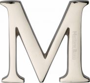 C1565 2 M-PNF Heritage Brass Alphabet M Pin Fix 51mm (2") Polished Nickel Finish