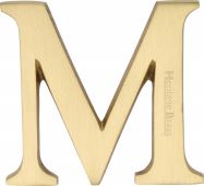C1565 2 M-SB Heritage Brass Alphabet M Pin Fix 51mm (2") Satin Brass Finish