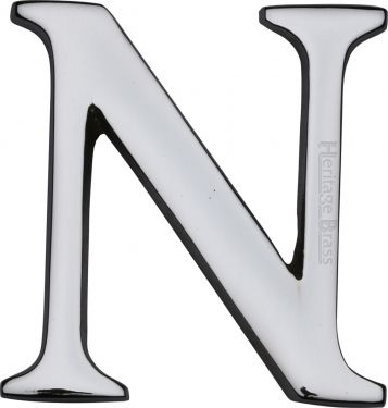 Click Here To Enlarge This Photo Of C1565 2 N-PC Heritage Brass Alphabet N Pin Fix 51mm (2") Polished Chrome Finish