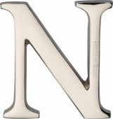 C1565 2 N-PNF Heritage Brass Alphabet N Pin Fix 51mm (2") Polished Nickel Finish