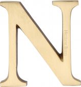 C1565 2 N-SB Heritage Brass Alphabet N Pin Fix 51mm (2") Satin Brass Finish