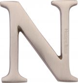C1565 2 N-SN Heritage Brass Alphabet N Pin Fix 51mm (2") Satin Nickel Finish