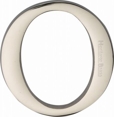 Click Here To Enlarge This Photo Of C1565 2 O-PNF Heritage Brass Alphabet O Pin Fix 51mm (2") Polished Nickel Finish
