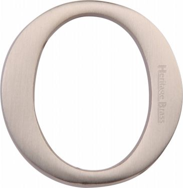 Click Here To Enlarge This Photo Of C1565 2 O-SN Heritage Brass Alphabet O Pin Fix 51mm (2") Satin Nickel Finish