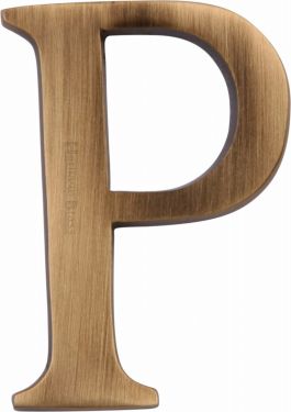 Click Here To Enlarge This Photo Of C1565 2 P-AT Heritage Brass Alphabet P Pin Fix 51mm (2") Antique Brass Finish