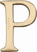 C1565 2 P-PB Heritage Brass Alphabet P Pin Fix 51mm (2") Polished Brass Finish