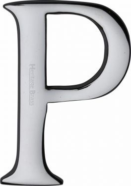 Click Here To Enlarge This Photo Of C1565 2 P-PC Heritage Brass Alphabet P Pin Fix 51mm (2") Polished Chrome Finish