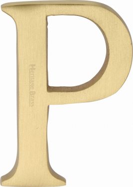 Click Here To Enlarge This Photo Of C1565 2 P-SB Heritage Brass Alphabet P Pin Fix 51mm (2") Satin Brass Finish