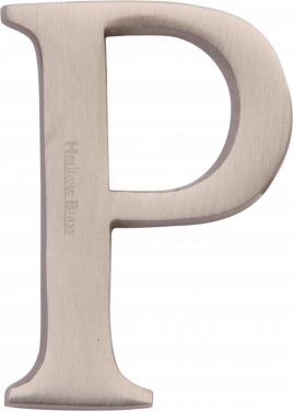 Click Here To Enlarge This Photo Of C1565 2 P-SN Heritage Brass Alphabet P Pin Fix 51mm (2") Satin Nickel Finish