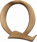 C1565 2 Q-AT Heritage Brass Alphabet Q Pin Fix 51mm (2") Antique Brass Finish