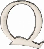 C1565 2 Q-PNF Heritage Brass Alphabet Q Pin Fix 51mm (2") Polished Nickel Finish