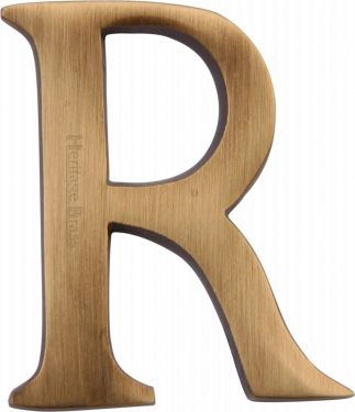 Click Here To Enlarge This Photo Of C1565 2 R-AT Heritage Brass Alphabet R Pin Fix 51mm (2") Antique Brass Finish