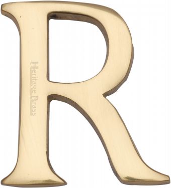 Click Here To Enlarge This Photo Of C1565 2 R-PB Heritage Brass Alphabet R Pin Fix 51mm (2") Polished Brass Finish