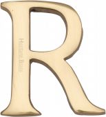 C1565 2 R-PB Heritage Brass Alphabet R Pin Fix 51mm (2") Polished Brass Finish