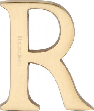 Click Here To Enlarge This Photo Of C1565 2 R-SB Heritage Brass Alphabet R Pin Fix 51mm (2") Satin Brass Finish