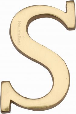 Click Here To Enlarge This Photo Of C1565 2 S-PB Heritage Brass Alphabet S Pin Fix 51mm (2") Polished Brass Finish