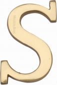 C1565 2 S-PB Heritage Brass Alphabet S Pin Fix 51mm (2") Polished Brass Finish