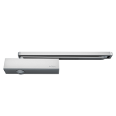 L23558 - BRITON 2321B.T.SES Size 2-4 Cam Action Door Closer with Trimplate Cover - Silver (Pull side of door or pull side transom)