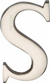 C1565 2 S-PNF Heritage Brass Alphabet S Pin Fix 51mm (2") Polished Nickel Finish