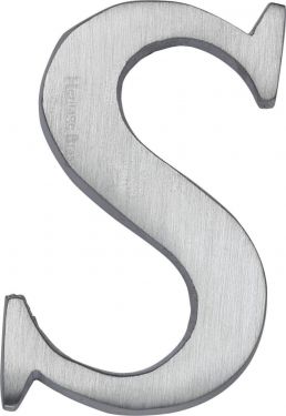 Click Here To Enlarge This Photo Of C1565 2 S-SC Heritage Brass Alphabet S Pin Fix 51mm (2") Satin Chrome Finish