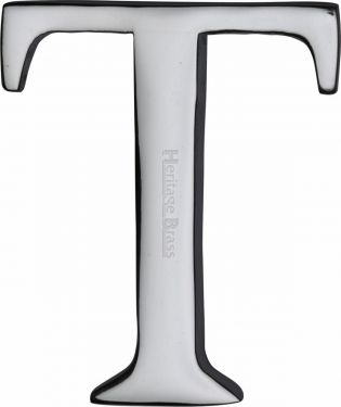 Click Here To Enlarge This Photo Of C1565 2 T-PC Heritage Brass Alphabet T Pin Fix 51mm (2") Polished Chrome Finish