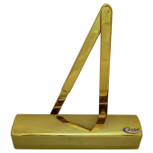 AS3012 - ASEC Classic Size 1-6 Overhead Door Closer with Backcheck & Delayed Action - Polished Brass