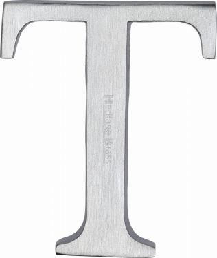Click Here To Enlarge This Photo Of C1565 2 T-SC Heritage Brass Alphabet T Pin Fix 51mm (2") Satin Chrome Finish