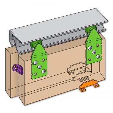 Click Here To Enlarge This Photo Of 1297 - HENDERSON W24 Double Top Double Track Sliding Door Gear (2400mm Max Opening Width)