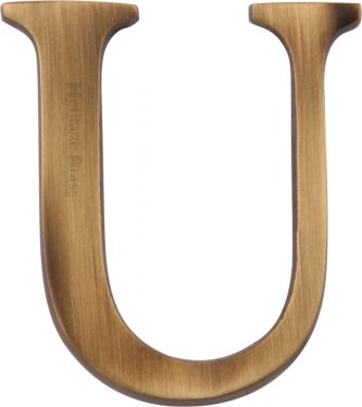Click Here To Enlarge This Photo Of C1565 2 U-AT Heritage Brass Alphabet U Pin Fix 51mm (2") Antique Brass Finish