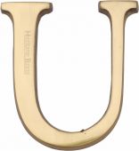 C1565 2 U-PB Heritage Brass Alphabet U Pin Fix 51mm (2") Polished Brass Finish
