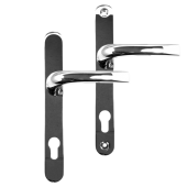 AS10496 - Asec Polished Chrome Espagnolette Handles - 92/62mm Centres - 210mm Screw Centres - 240mm Backplate